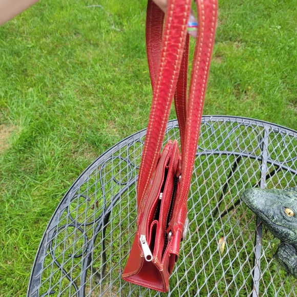 Vintage Women's Western Red Hand Tooled Leather Purse Bag - Picture 15 of 15